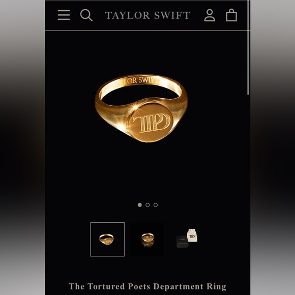 NIB Taylor Swift Tortured Poets Department Member Signet Ring Sold Out Online - Picture 2 of 9